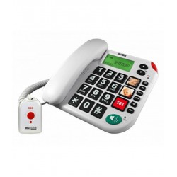 Maxcom KXT481 SOS Λευκό με Οθόνη, Ένδειξη Κλήσης Led, Μεγάλα Πλήκτρα