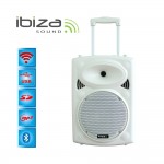 Ibiza Sound PORT12VHF-BT-WH Φορητό σύστημα αναγγελιών (Public Address System) 12"/30cm με USB-MP3, BT, REC, VOX και 2 μικρόφωνα VHF