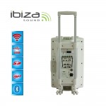 Ibiza Sound PORT12VHF-BT-WH Φορητό σύστημα αναγγελιών (Public Address System) 12"/30cm με USB-MP3, BT, REC, VOX και 2 μικρόφωνα VHF
