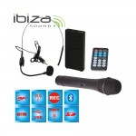 Ibiza Sound PORT15VHF-BT Φορητό σύστημα αναγγελιών (Public Address System) 15"/38cm με USB-MP3, BT, REC, VOX και 2 μικρόφωνα VHF