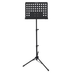 BS10 MUSIC STAND Οικονομικό μεταλλικό αναλόγιο βαρέως τύπου με διάτρητη πλάτη και βάση με τρία πόδια .