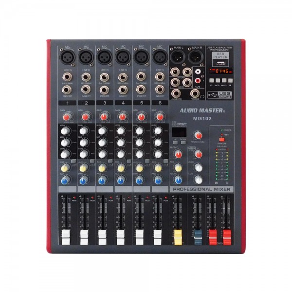Audio Master MG102 Κονσόλα ήχου 6 καναλιών με 16 ενσωματωμένα DSP effect 