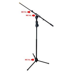 MS25 MIC STAND Γερανός μικροφώνου δαπέδου με βραχίονα μήκους 500-920mm Ύψος 1050-1800mm