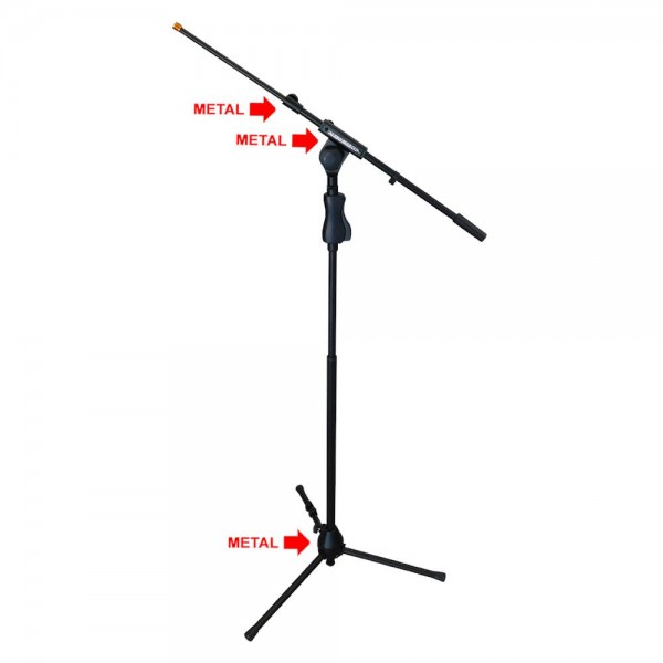 MS25 MIC STAND Γερανός μικροφώνου δαπέδου υψηλής ποϊότητας κατασκευής με βάση τρίποδο .