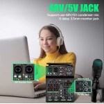 SM-TKLR3 Κονσόλα μίξης 4 καναλιών με 2 ασύρματα μικρόφωνα, Bluetooth, USB, ιδανικό για Καραόκε, DJ