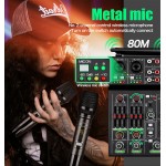 SM-TKLR3 Κονσόλα μίξης 4 καναλιών με 2 ασύρματα μικρόφωνα, Bluetooth, USB, ιδανικό για Καραόκε, DJ