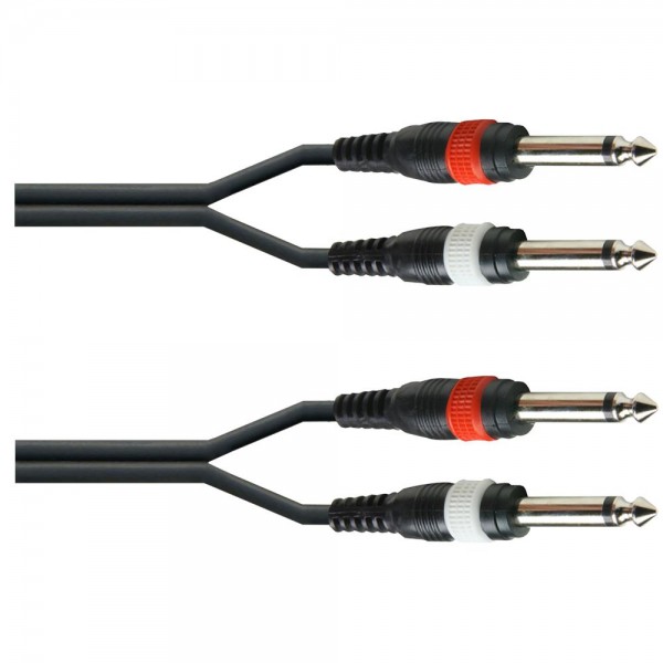 Καλώδιο 2 Jack 6,35mm Αρσενικά nono σε 2 Jack 6,35mm Αρσενικά mono μήκος 3Μ