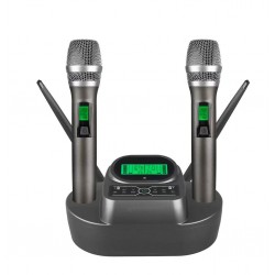 Ασύρματα μικρόφωνα YT-200 σετ με 2 ασύρματα μικρόφωνα, επαναφορτιζόμενες μπαταρίες