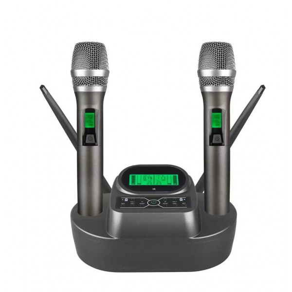 Ασύρματα μικρόφωνα YT-200 σετ με 2 ασύρματα μικρόφωνα, επαναφορτιζόμενες μπαταρίες