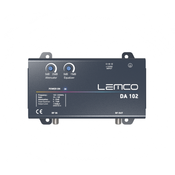 LEMCO DA-102 Ενισχυτής full band 36dB gain / 118dΒμV εξόδου με ισοσταθμιστή