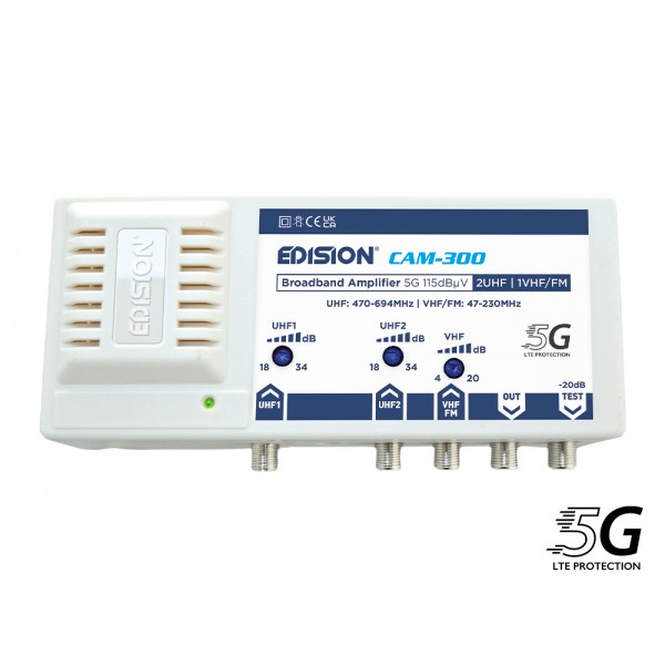 EDISION CAM-300 ΕΝΙΣΧ. ΚΕΝΤΡΙΚΟΣ 5G 2UHF 1VHF/FM 115dBμV
