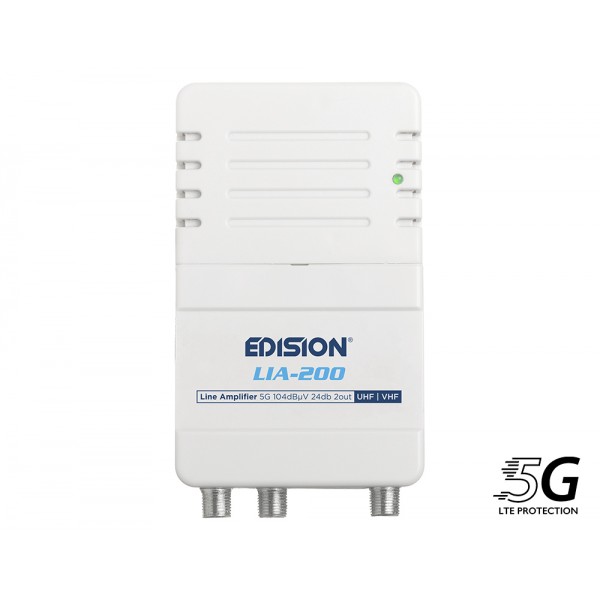 EDISION LIA-200 ΕΝΙΣΧΥΤHΣ ΓΡΑΜΜΗΣ 5G UHF/VHF 24db 2out