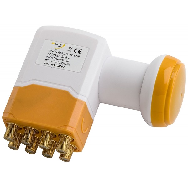 Golden Media High Gain Universal Octo LNB για 1 Δορυφόρο και 8 δορυφορικούς δέκτες