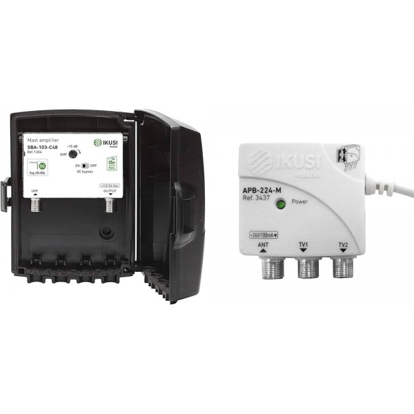 IKUSI JSBA103-C48 KIT (1328) Ενισχυτής ιστού LTE και Τροφοδοτικό 24V