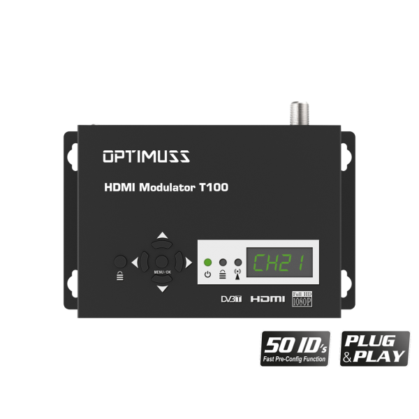 OPTIMUSS HDMI MODULATOR T100 | Ψηφιακός διαμορφωτής FULL HIGH DEFINITION HDMI