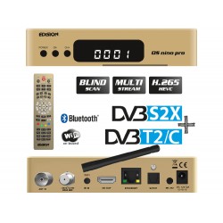 EDISION OS NINO PRO S2X + T2/C Gold H265 WiFi Bluetooth 