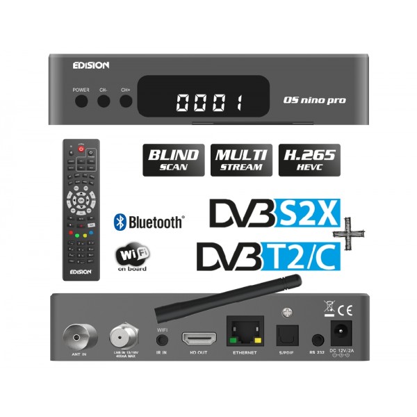 EDISION OS NINO PRO DVB-S2X H265 WiFi BLUETOOTH