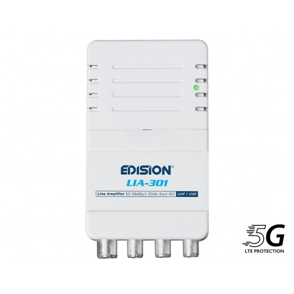 EDISION ΕΝΙΣΧΥΤHΣ ΓΡΑΜΜΗΣ LIA-301 5G UHF/VHF 20db 3out IECa