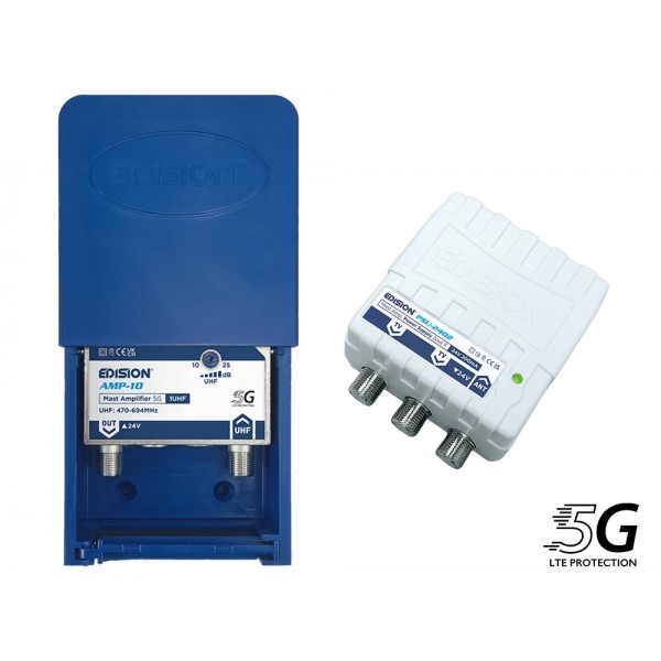 Edision KIT Ενισχυτής ιστού MAK-100 5G 1UHF + PSU 24V