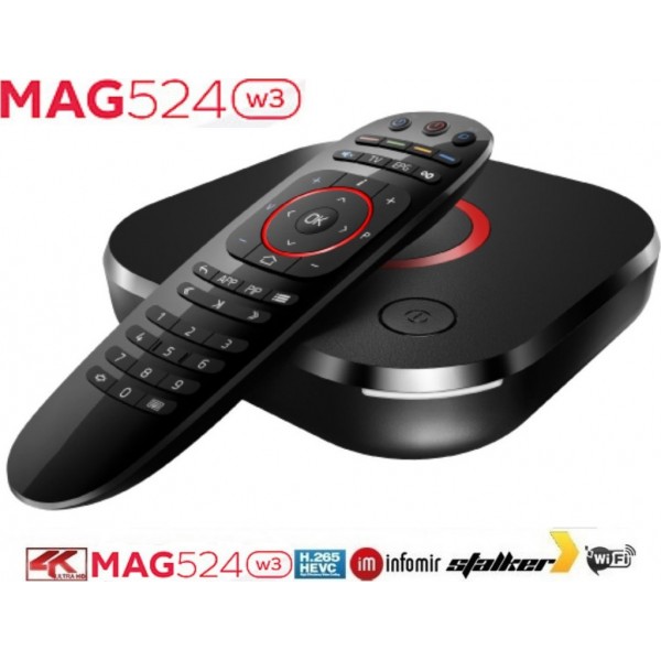 Infomir TV Box MAG524W3 4K UHD με WiFi USB 2.0 / USB 3.0 1GB RAM και 4GB Αποθηκευτικό Χώρο με Λειτουργικό Linux