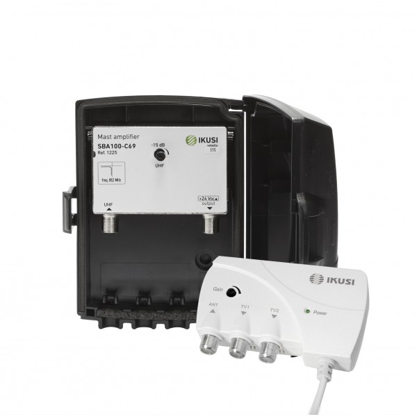 Ikusi Ενισχυτής ιστού SBA-100-C69 + Μονάδα τροφοδοσίας