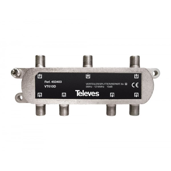 Televes 453403 splitter 6 ways F 5-1218 MHz