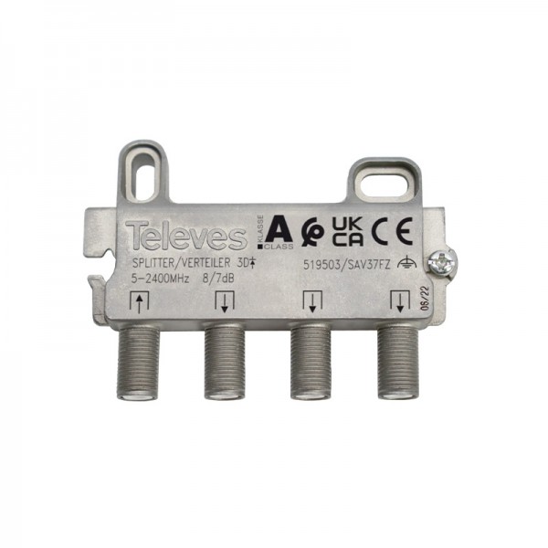 Televes 519503 splitter 3 ways F 5-2400 MHz DC pass