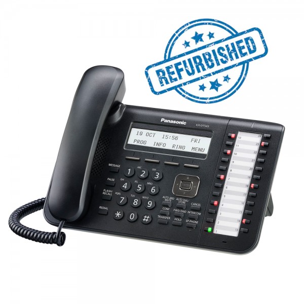 Panasonic KX-DT543 μαύρη ψηφιακή κονσόλα με 24 προγραμματιζόμενα πλήκτρα LCD 3 γραμμών (Used)