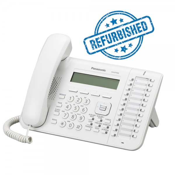 Panasonic KX-DT543 λευκή ψηφιακή κονσόλα με 24 προγραμματιζόμενα πλήκτρα LCD 3 γραμμών (Used)
