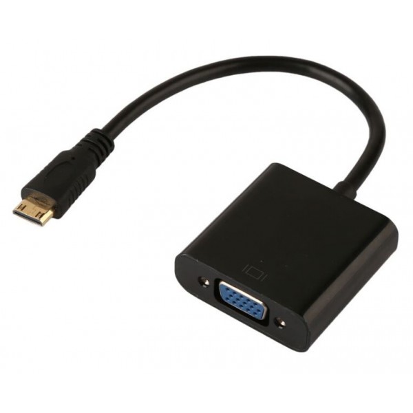 CAB-H031 μετατροπέας HDMI mini σε VGA θυληκό μαύρο 0.20m