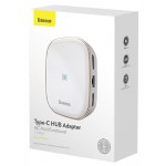 BASEUS docking station CAHUB-AU02, 2x USB, HDMI, SD/TF, RJ45, λευκό