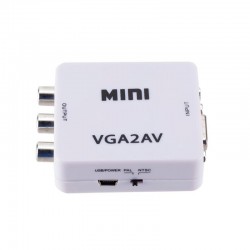 VGA2AV Μετατροπέας VGA female σε RCA female Λευκό