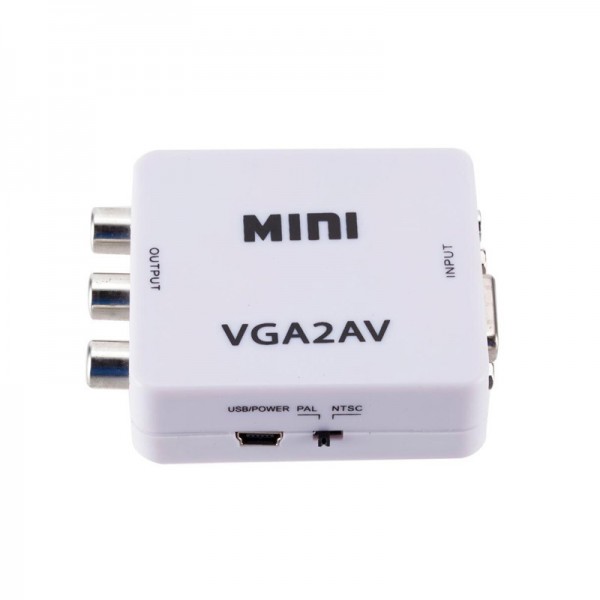 VGA2AV Μετατροπέας VGA female σε RCA female Λευκό