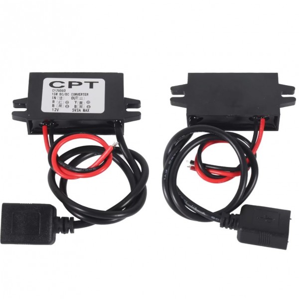 DC-DC Μετατροπέας τάσης In 12V Out 5V/3A Cable USB