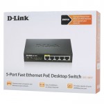 D-LINK DES-1005P 5-Port Fast Ethernet PoE Desktop Switch (4 x 10/100 + 1 PoE)