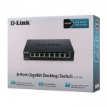 D-LINK DGS-108 8-Port Gigabit Ethernet 10/100/1000 Unmanaged Desktop Switch