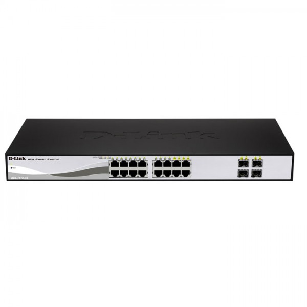 D-LINK DGS-1210-16 16-Port Gigabit Smart Managed switch, 16xGigabit, 4xcombo 1000BASE-T/SFP ports