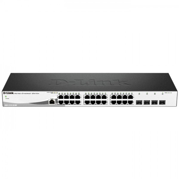 D-LINK DGS-1210-28/ME 28-Port Gigabit Metro Ethernet Smart Managed switch, 24xPoE Gigabit & 4xSFP ports