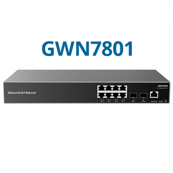 Grandstream GWN7801 Enterprise 8-Port Gigabit L2+ Managed Network Switch with 2 Gigabit SFP Uplink Ports Grandstream GWN7801 Enterprise 8-Port Gigabit L2+ Managed Network Switch with 2 Gigabit SFP Uplink Ports