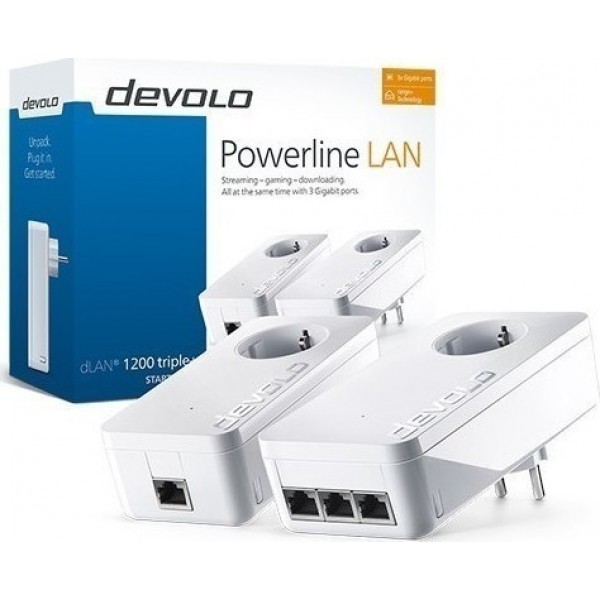 DEVOLO dLAN 1200 triple - Starter Kit Powerline (9913)