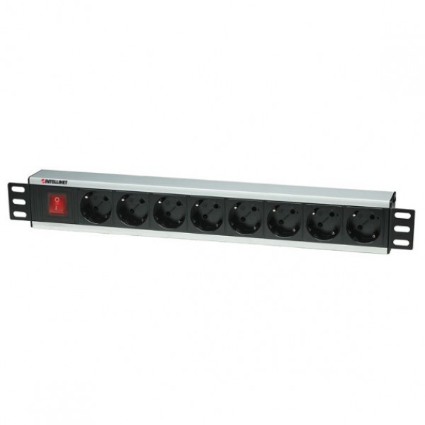 INTELLINET INT 207157 Πολύπριζο ρεύματος 1. 5U rackmount 19'', 8 θέσεων σούκο με διακόπτη