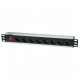 INTELLINET INT 207157 Πολύπριζο ρεύματος 1. 5U rackmount 19'', 8 θέσεων σούκο με διακόπτη