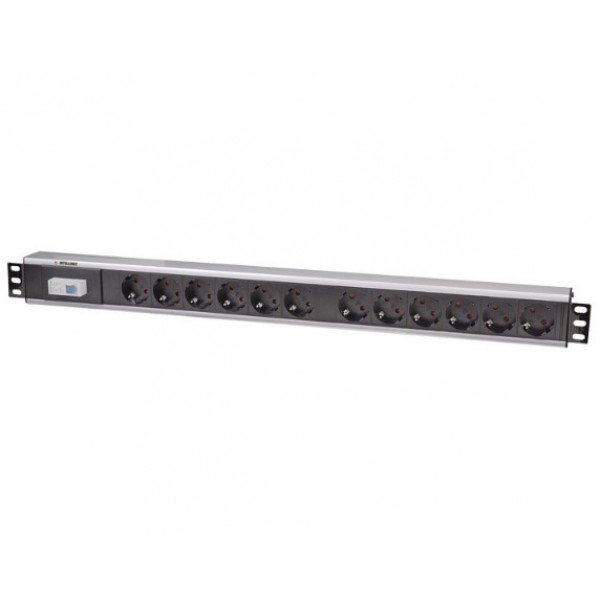 INTELLINET INT 711449 Πολύπριζο ρεύματος κάθετης στήριξης, 12 θέσεων σούκο, χωρίς προστασία υπέρτασης