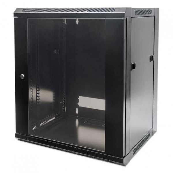 INTELLINET INT 711777 Επιτοίχια καμπίνα 19'', 9U (570x450mm), συναρμολογημένη, σε μαύρο χρώμα