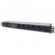 INTELLINET INT 713962 Πολύπριζο ρεύματος 1. 5U rackmount 19'', 6 θέσεων σούκο με διακόπτη On/Off