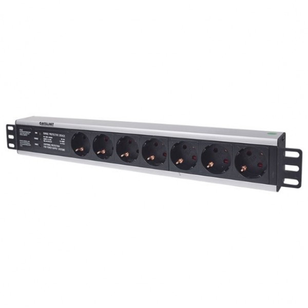 INTELLINET INT 714006 Πολύπριζο ρεύματος 1. 5U rackmount 19'', 7 θέσεων σούκο με προστασία υπέρτασης