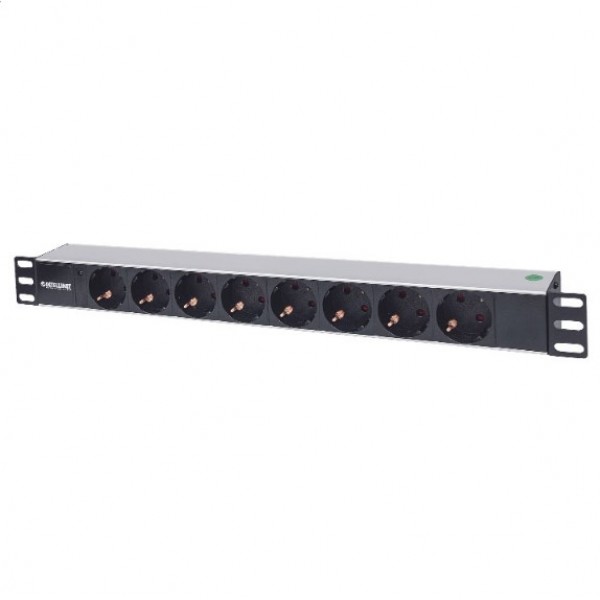 INTELLINET INT 714037 Πολύπριζο ρεύματος 1. 5U rackmount 19'', 8 θέσεων σούκο με ενδεικτή λυχνία
