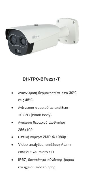 Dahua θερμικές κάμερες αναγνώρισης θερμοκρασίας ανθρώπου